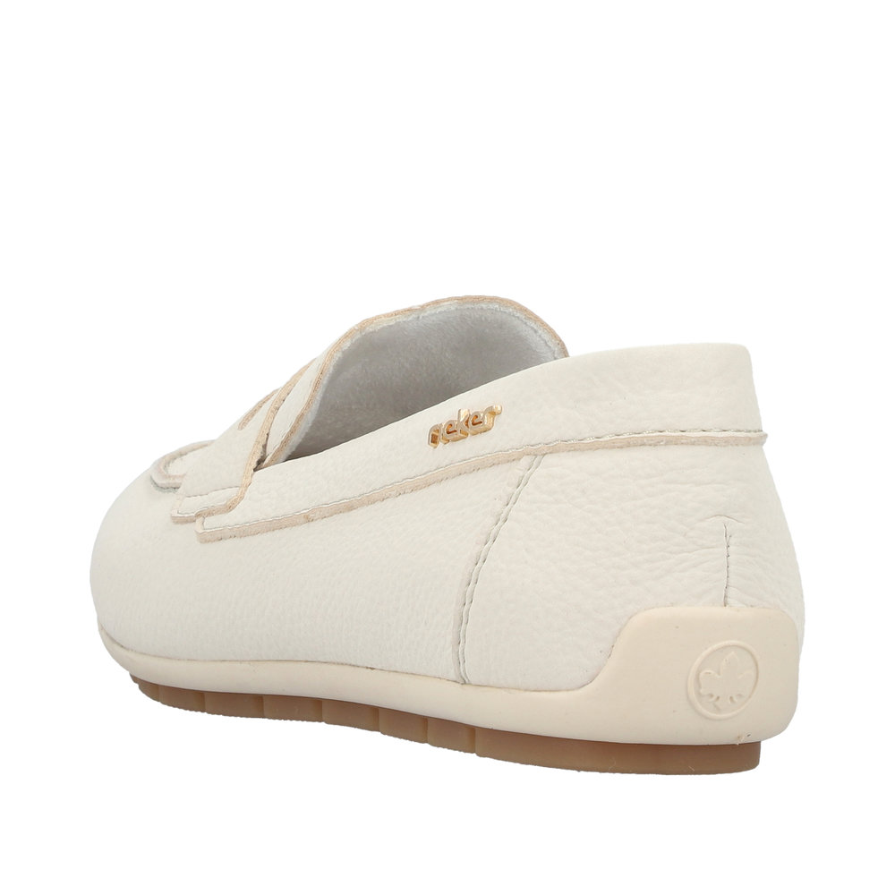 RIEKER Damen Loafer Mokassin creme weiß 43862-80