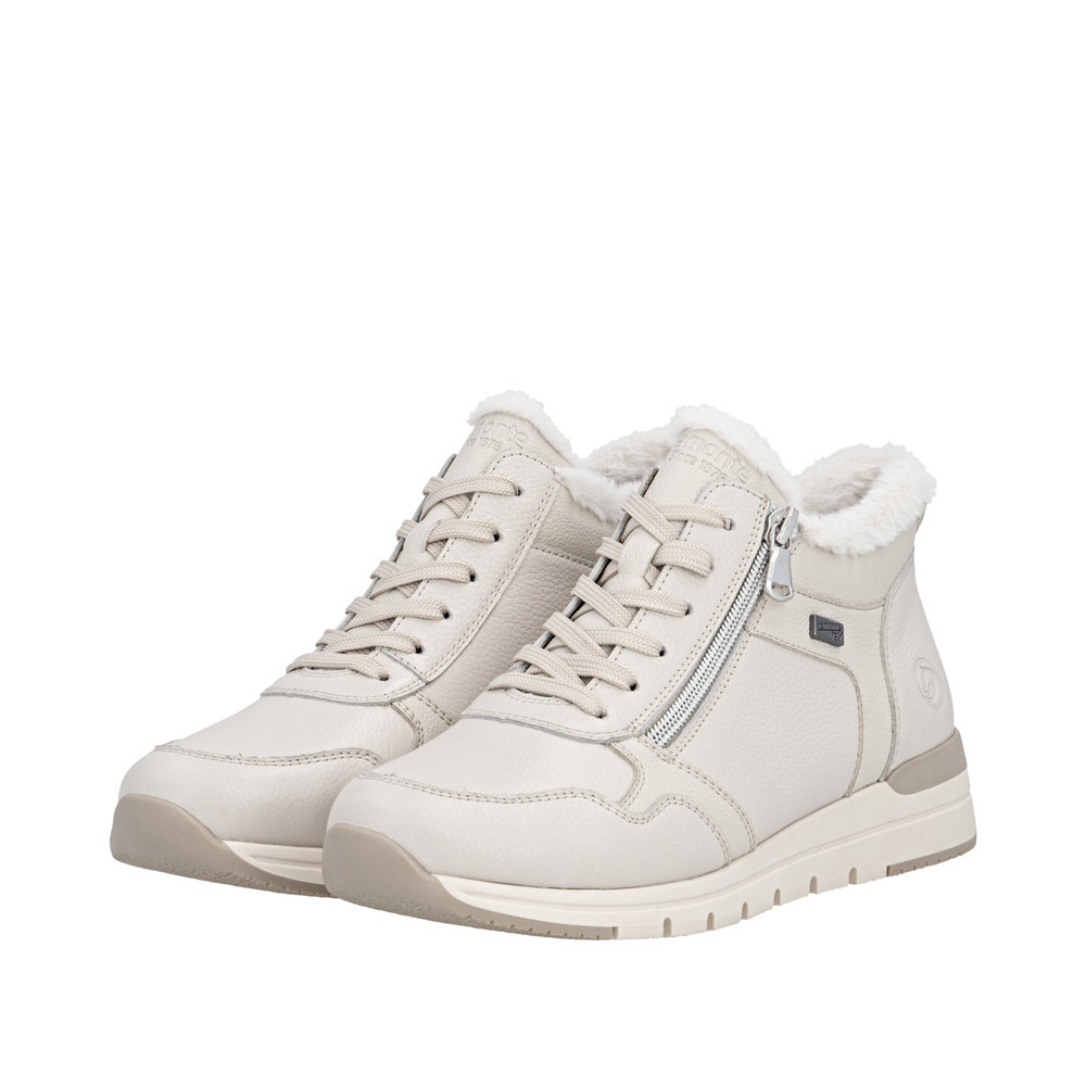 REMONTE Damen Boots Stiefelette Wollweiß R6773-80 mit TEX