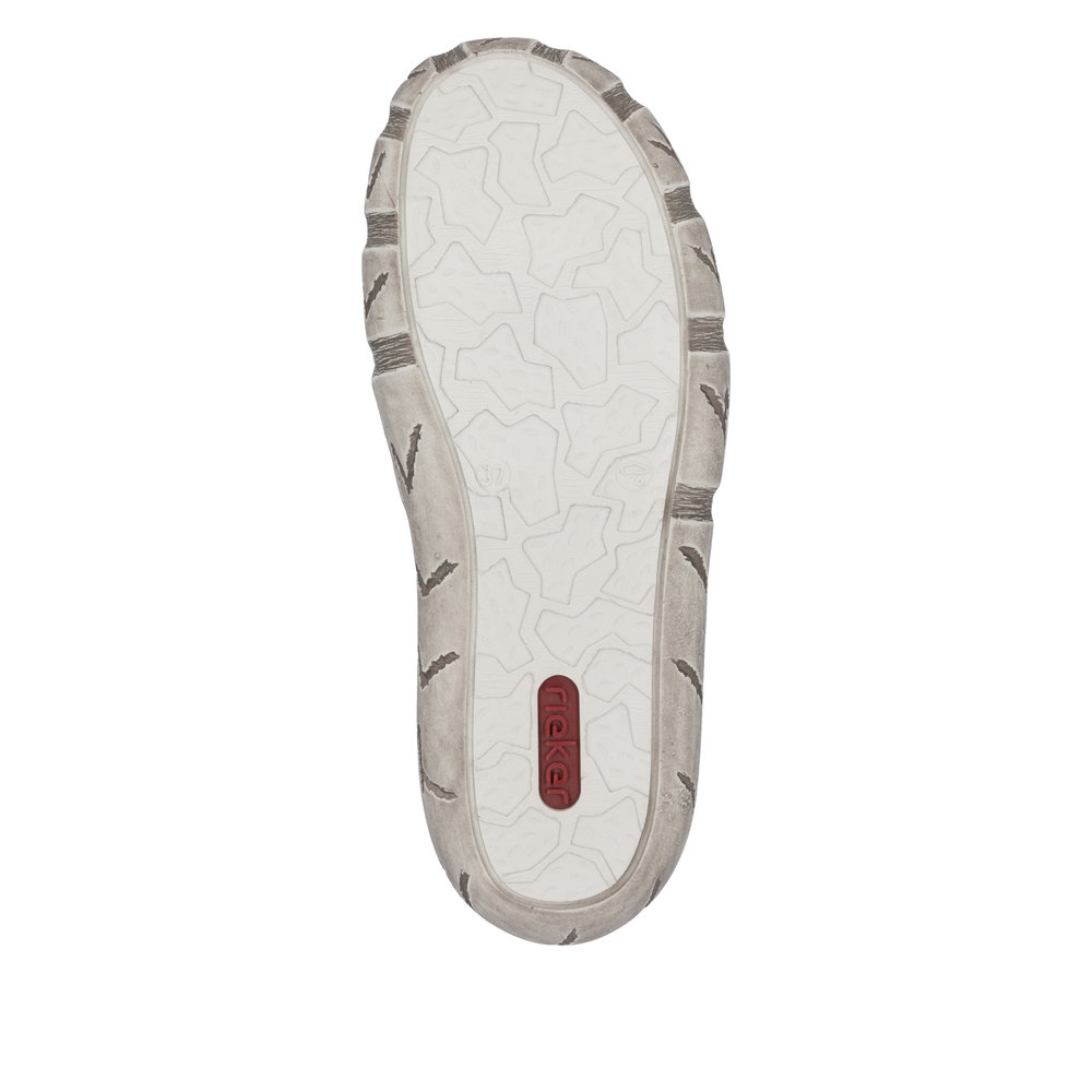 RIEKER Damen Slipper weiß L0355-80 mit Reißverschluss
