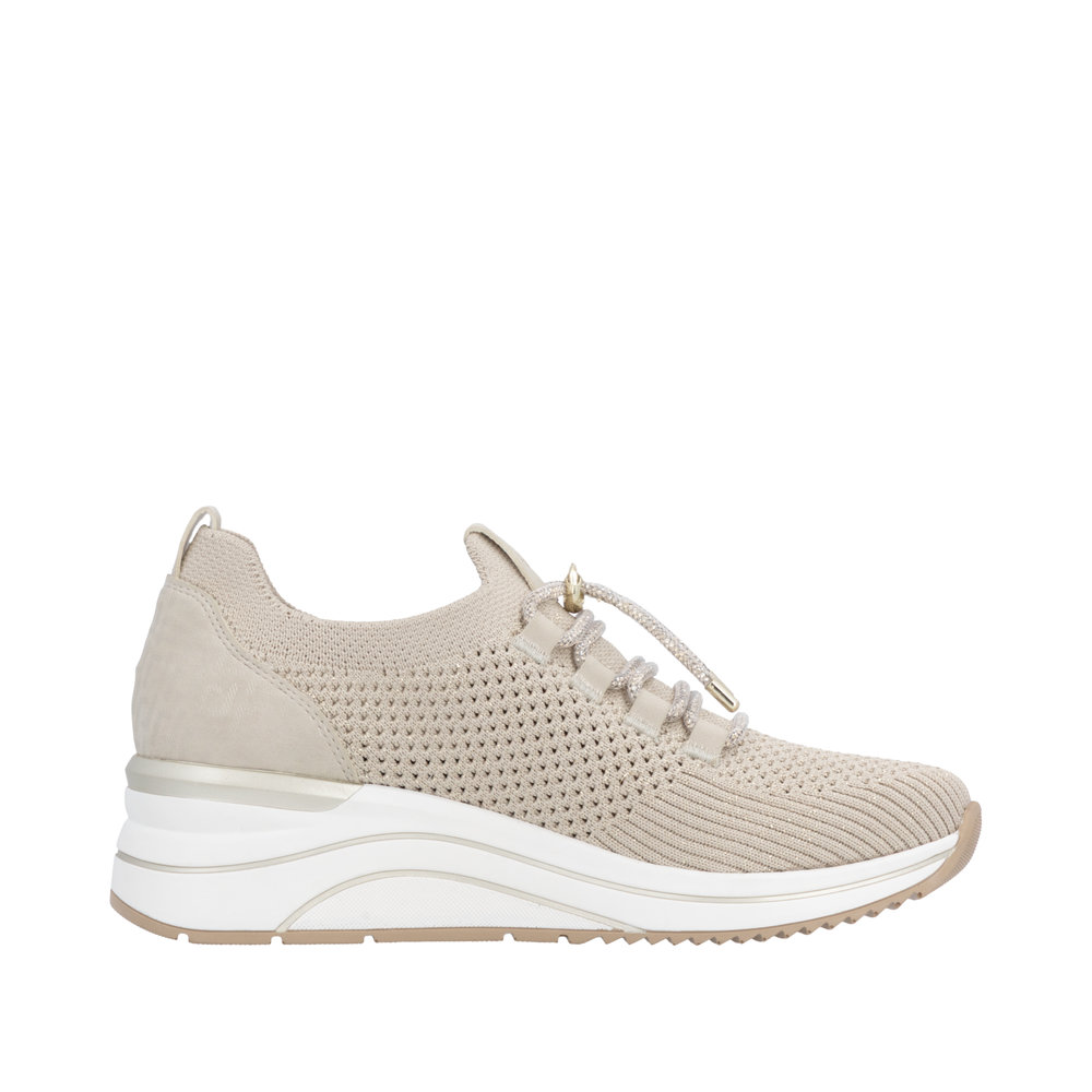 REMONTE Damen Sneaker beige D0T18-60 mit Glitzer
