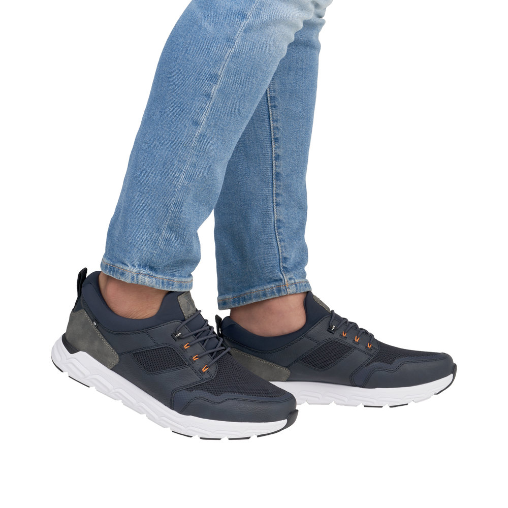 RIEKER Herren Sneaker Slipper blau 09102-14 Weite H