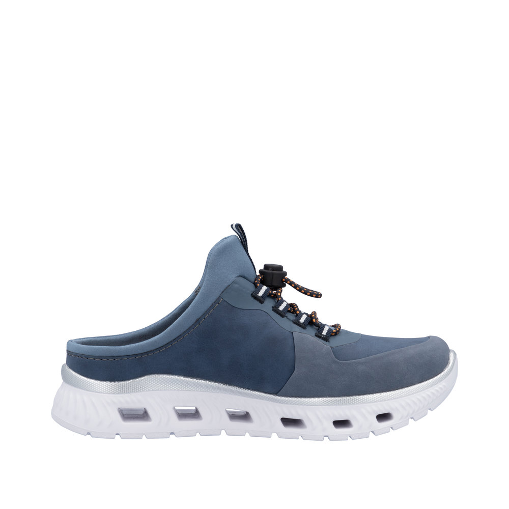 RIEKER Damen Sabot Slipper blau M6069-10 super leicht