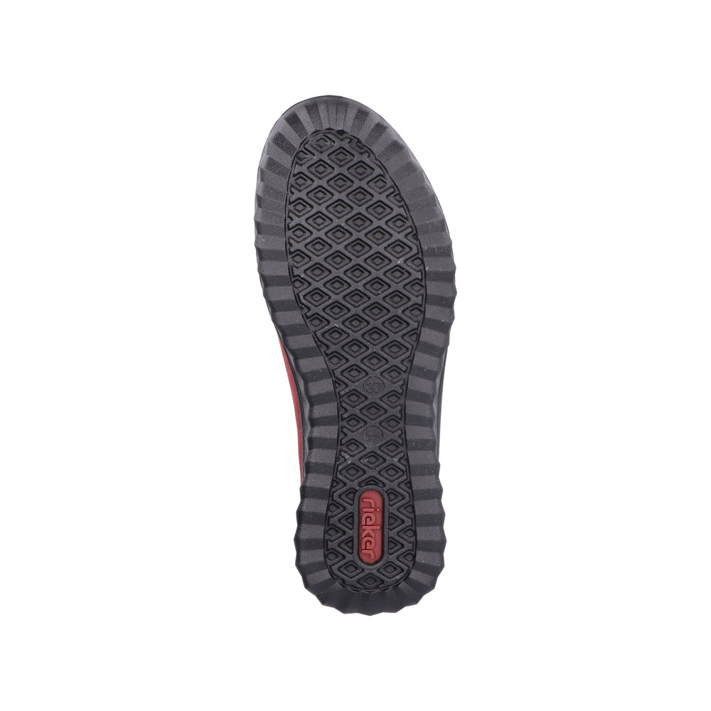 RIEKER Damen Halbschuh Slipper rot 59071-35 mit Reißverschluss