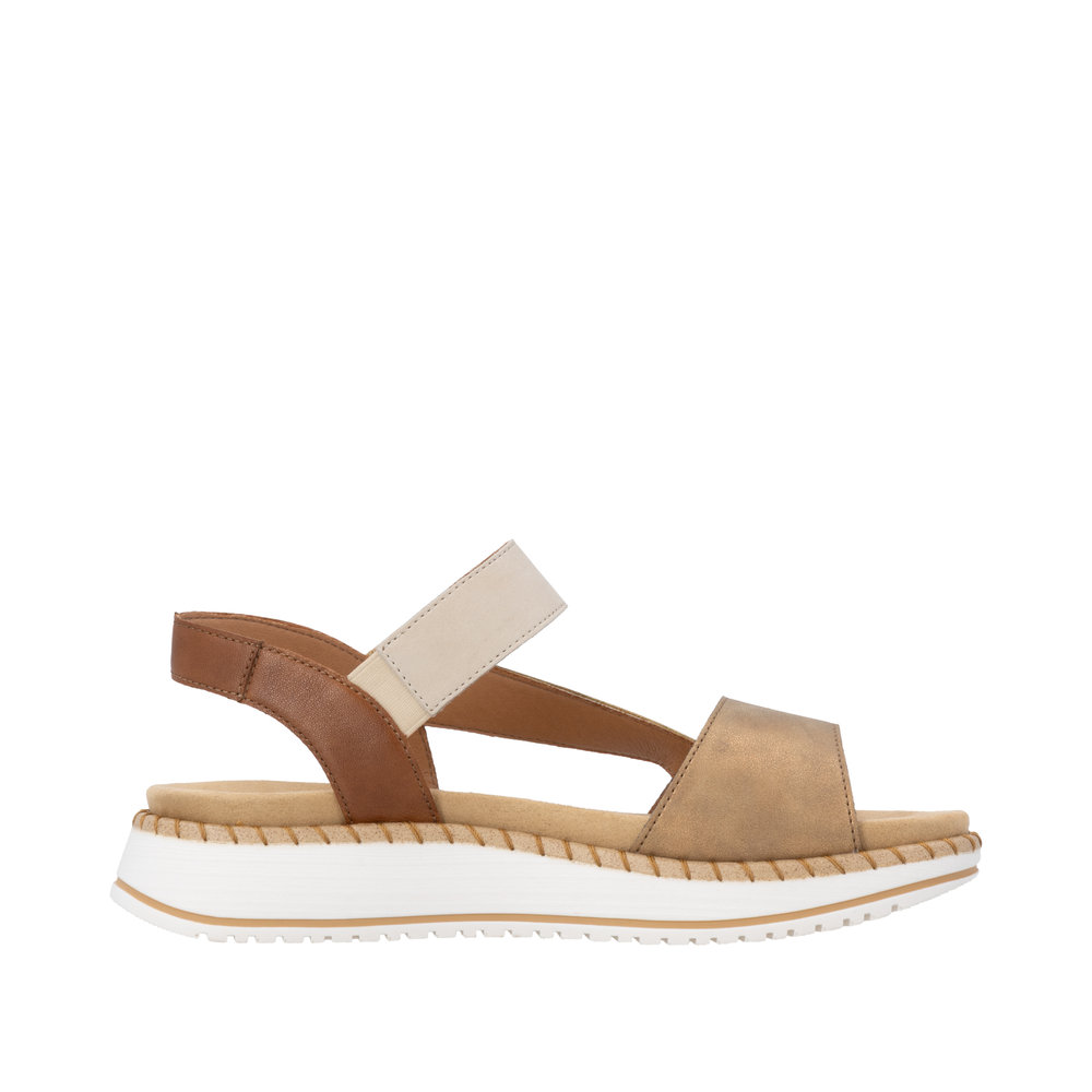 REMONTE Damen Sandale braun beige D3J50-92 Wechselfußbett