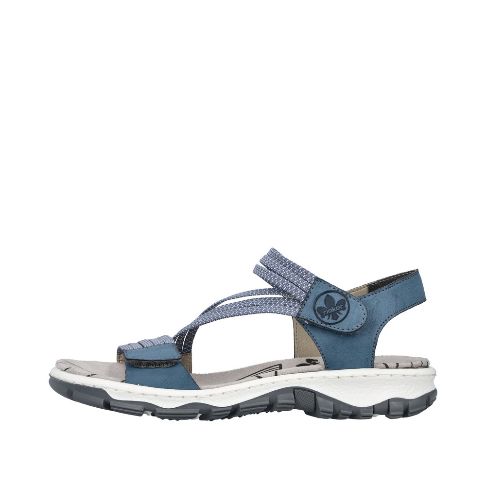RIEKER Damen Sandalette Trekking blau 68871-14 Klettverschluss