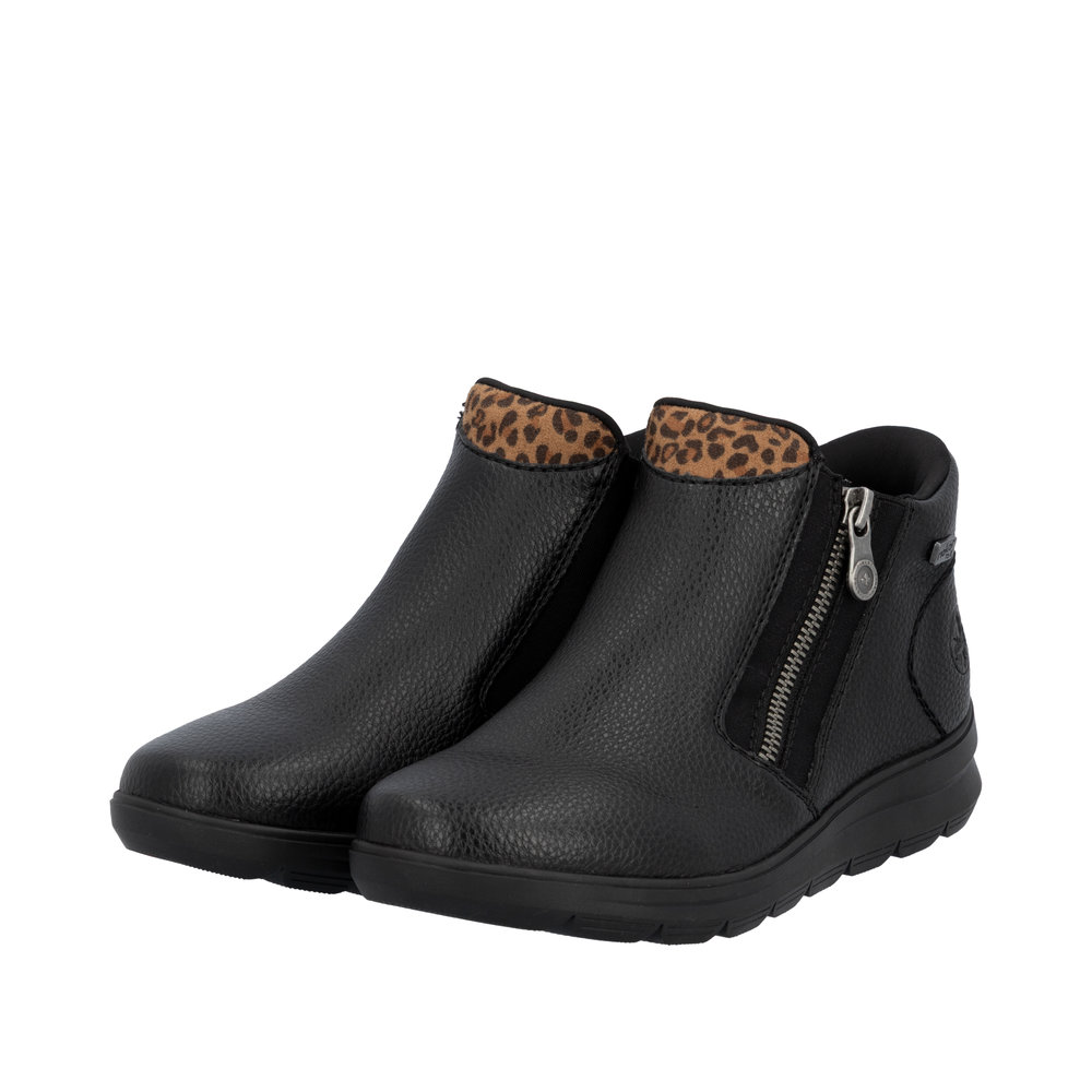 RIEKER Damen Stiefelette schwarz Z0059-00 mit Reißverschluss
