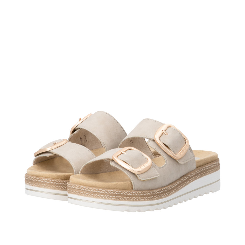 REMONTE Damen Pantolette beige D0Q66-62 lose Einlage