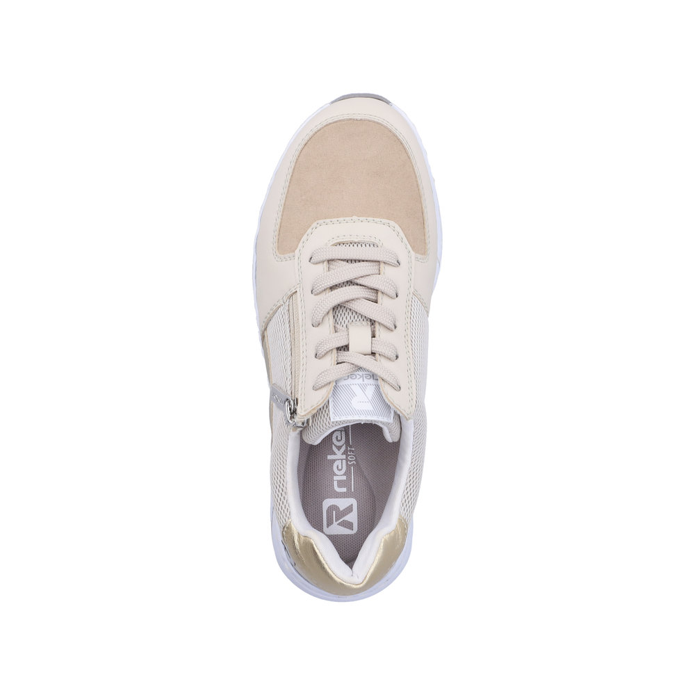 RIEKER Damen Sneaker beige 53101-60 mit Reißverschluss