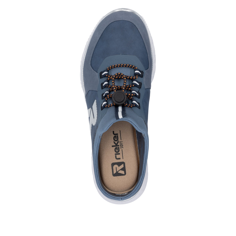 RIEKER Damen Sabot Slipper blau M6069-10 super leicht