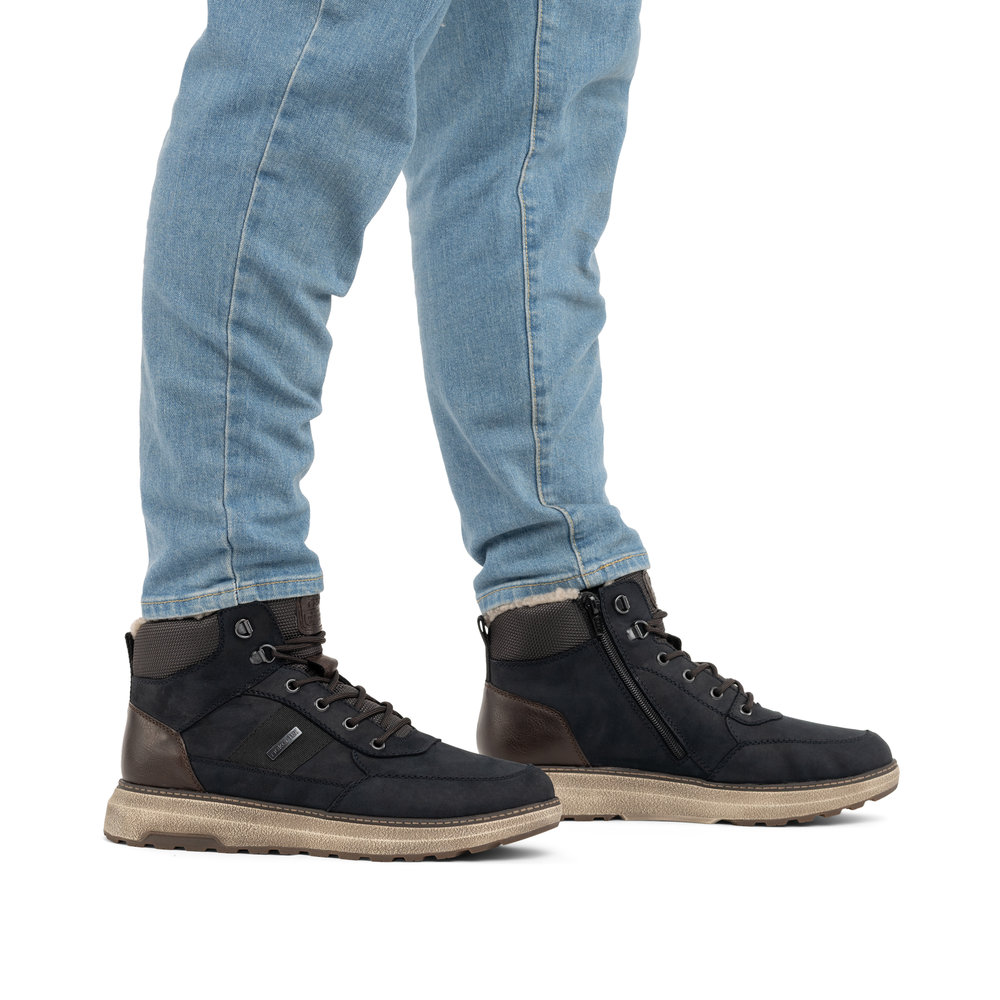 RIEKER Herren Stiefelette blau B5546-14 Leder und TEX RIEKER Herren Stiefelette blau B5546-14 Leder und TEX