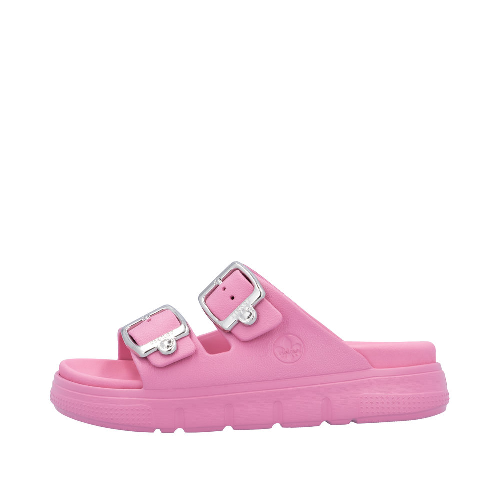 RIEKER Damen Pantolette Pink P2180-34 EVA Sohle