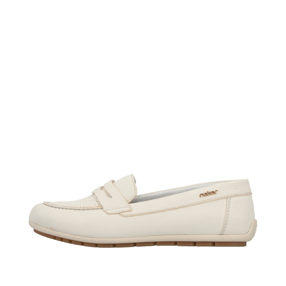 RIEKER Damen Loafer Mokassin creme weiß 43862-80