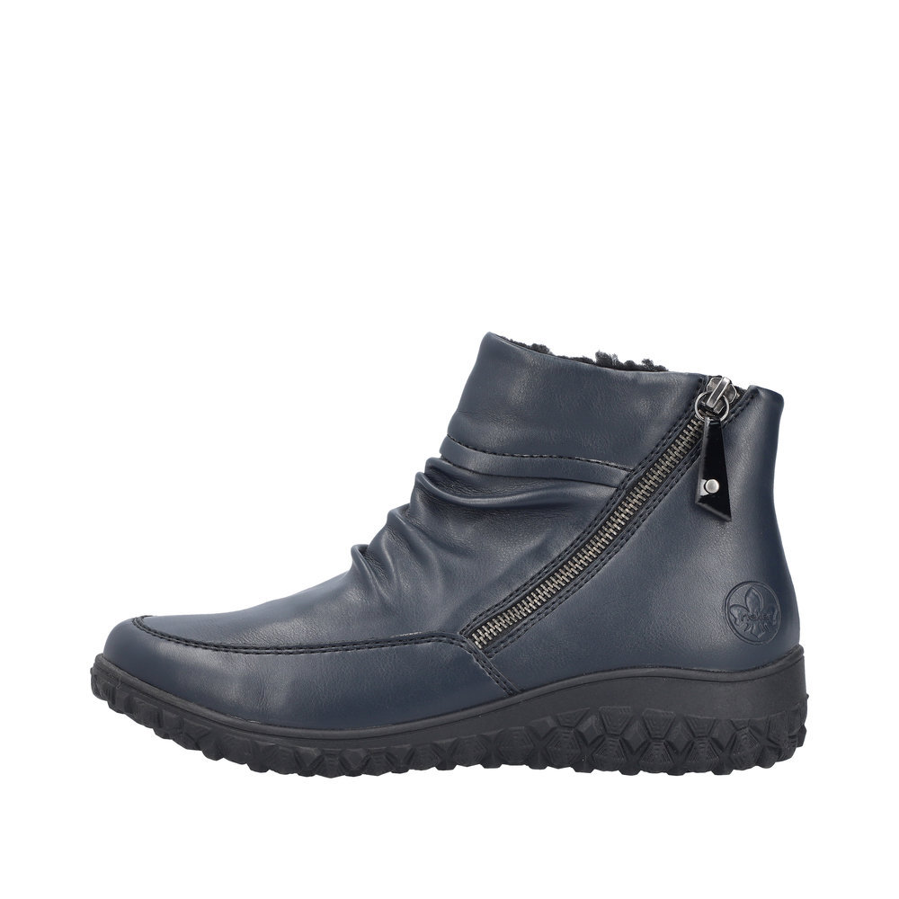 RIEKER Damen Stiefelette blau 59585-14 mit 2 Reißverschlüssen RIEKER Damen Stiefelette blau 59585-14 mit 2 Reißverschlüssen