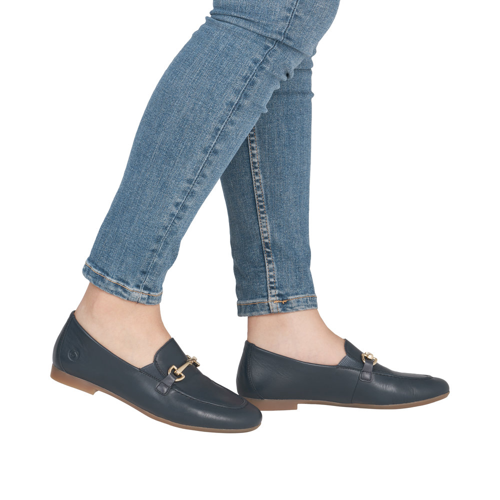 REMONTE Damen Loafer blau D0K13-14 echt Leder