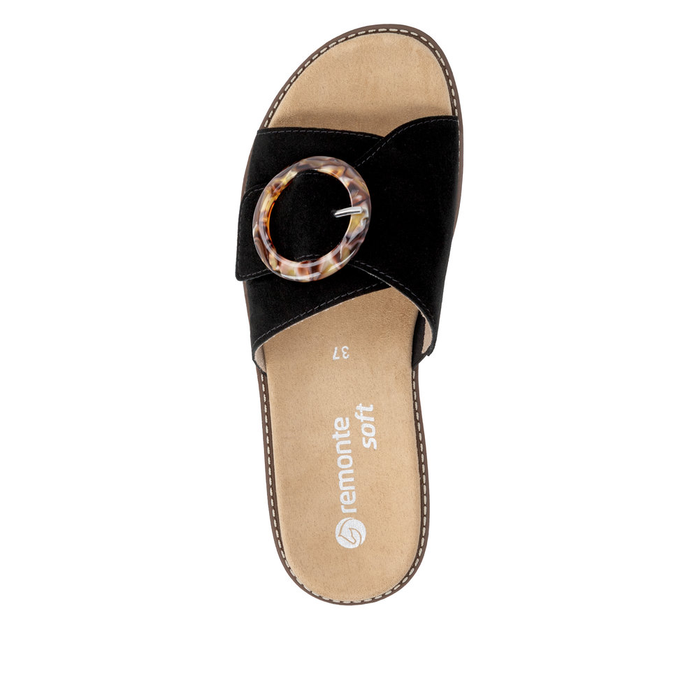 REMONTE Damen Pantolette schwarz D2042-02 mit loser Einlage