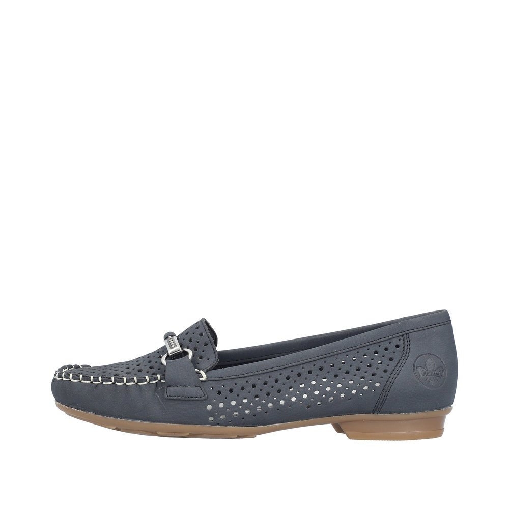 RIEKER Damen Loafer Mokassin dunkelblau 40065-15