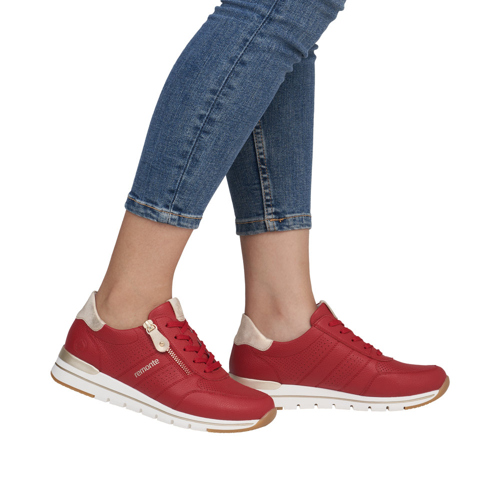 REMONTE Damen Sneaker rot R6705-33 Glattleder