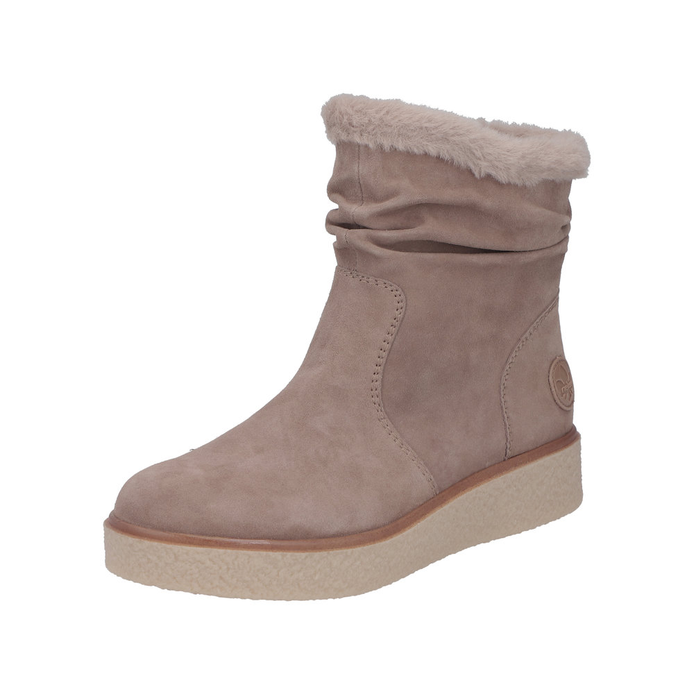 RIEKER Damen Stiefelette beige Y0070-24 echt Leder