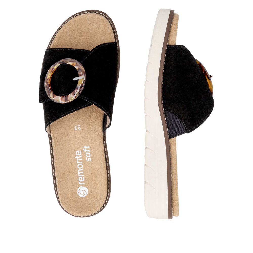 REMONTE Damen Pantolette schwarz D2042-02 mit loser Einlage
