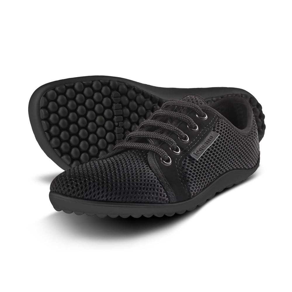 LEGUANO Aktiv lavaschwarz schwarze Sohle Barfußschuh Unisex