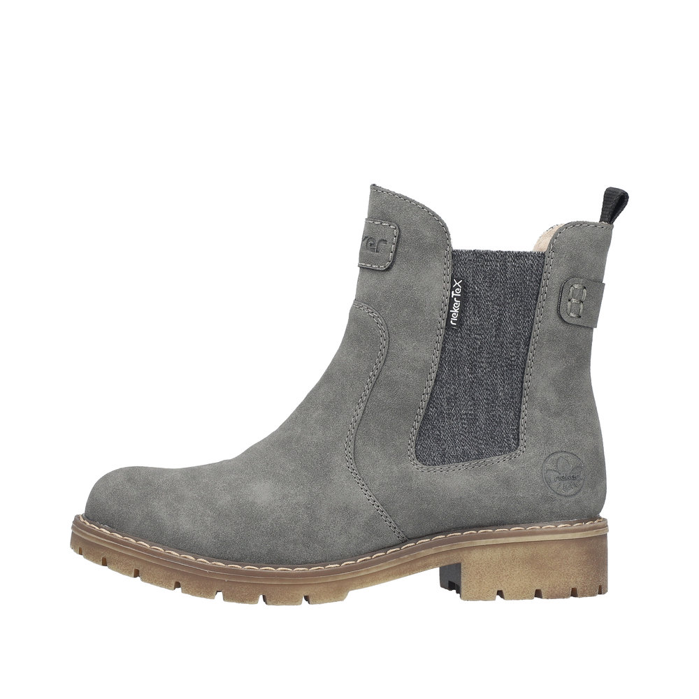 RIEKER Damen Stiefelette Chelsea Boots grau Y9160-45 mit TEX