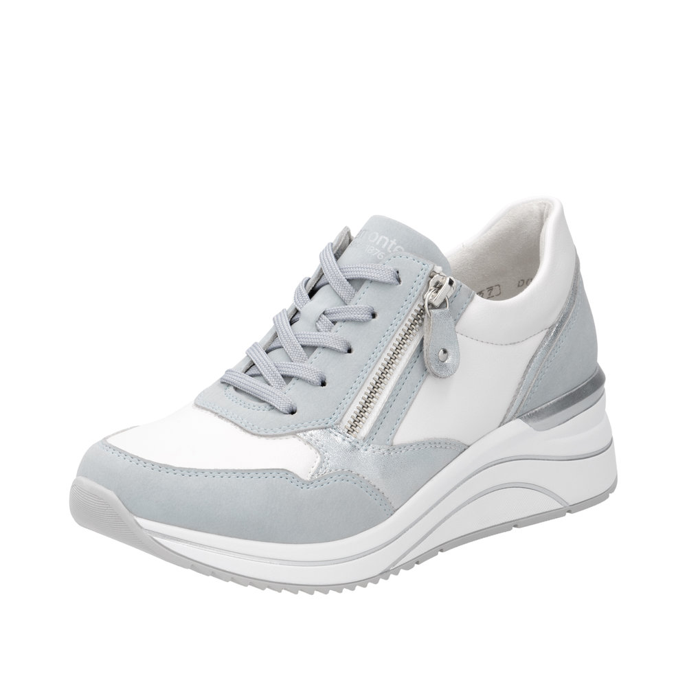 REMONTE Damen Sneaker weiß hellblau D0T01-12 vegan