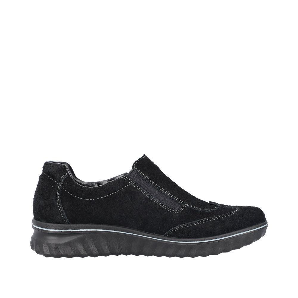 RIEKER Damen Halbschuh Slipper schwarz 59071-00 Reißverschluss