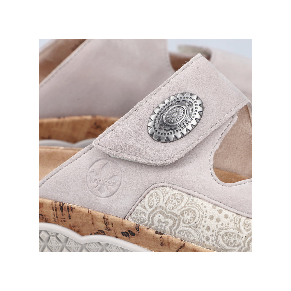 RIEKER Damen Pantolette beige V0302-60 extra weit