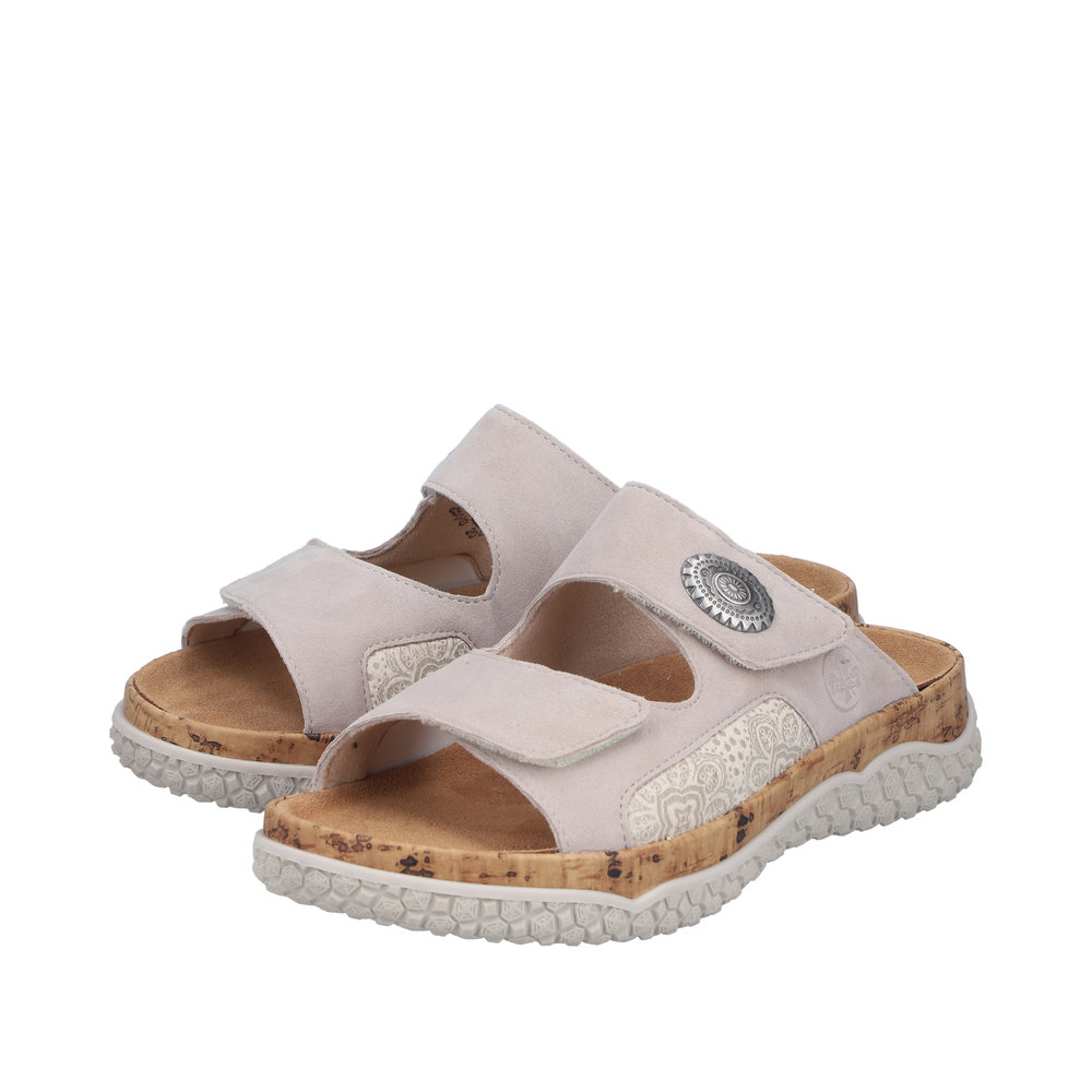RIEKER Damen Pantolette beige V0302-60 extra weit