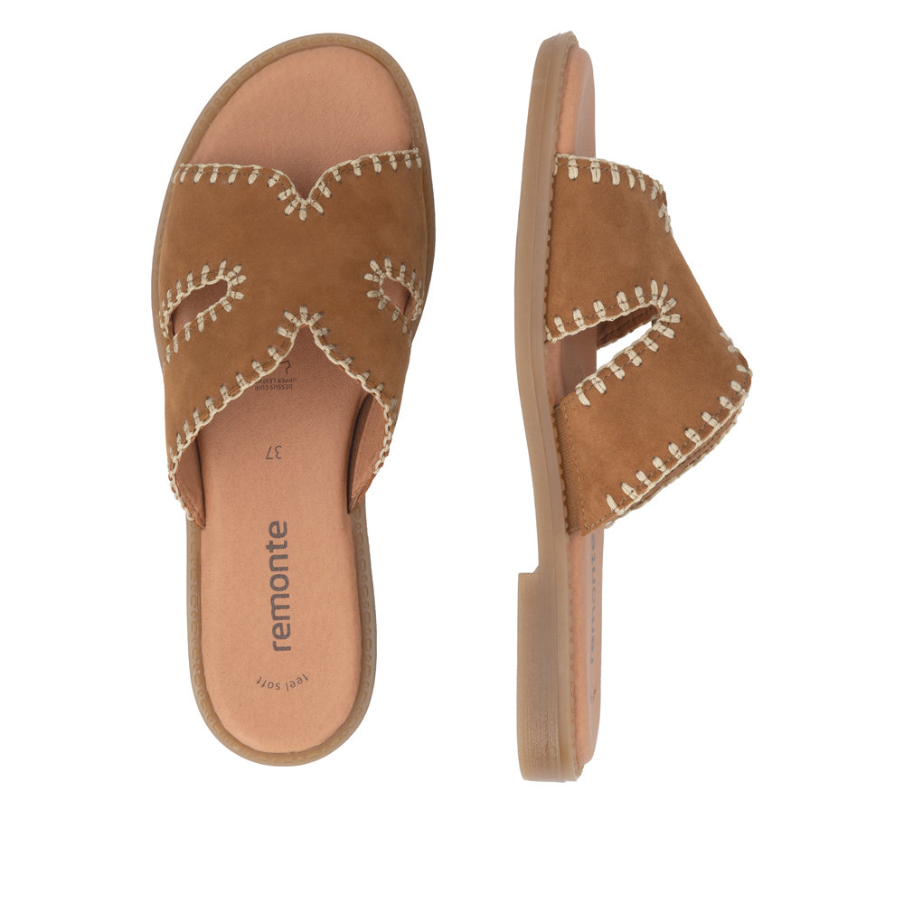 REMONTE Damen Pantolette braun D3645-22 Leder