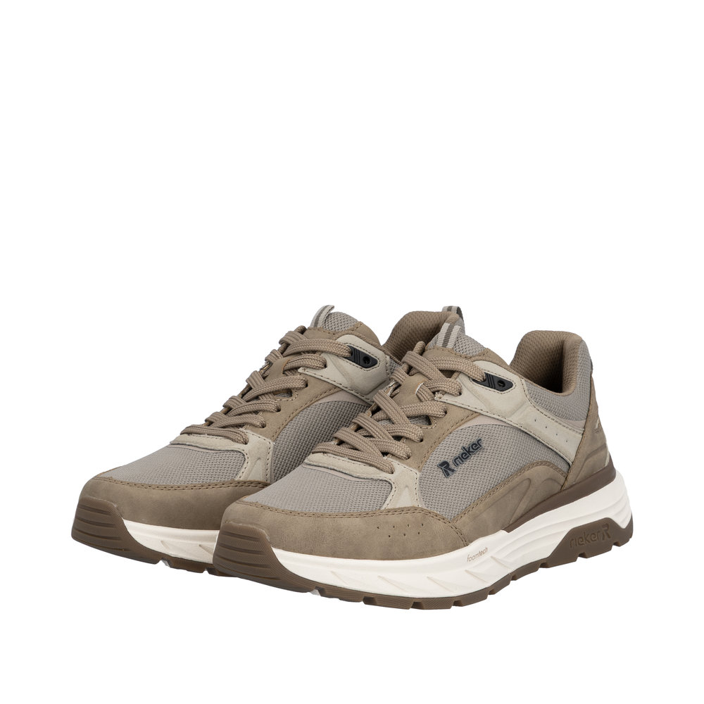 RIEKER Herren Sport Sneaker beige braun 06101-64 Gel-Einlage