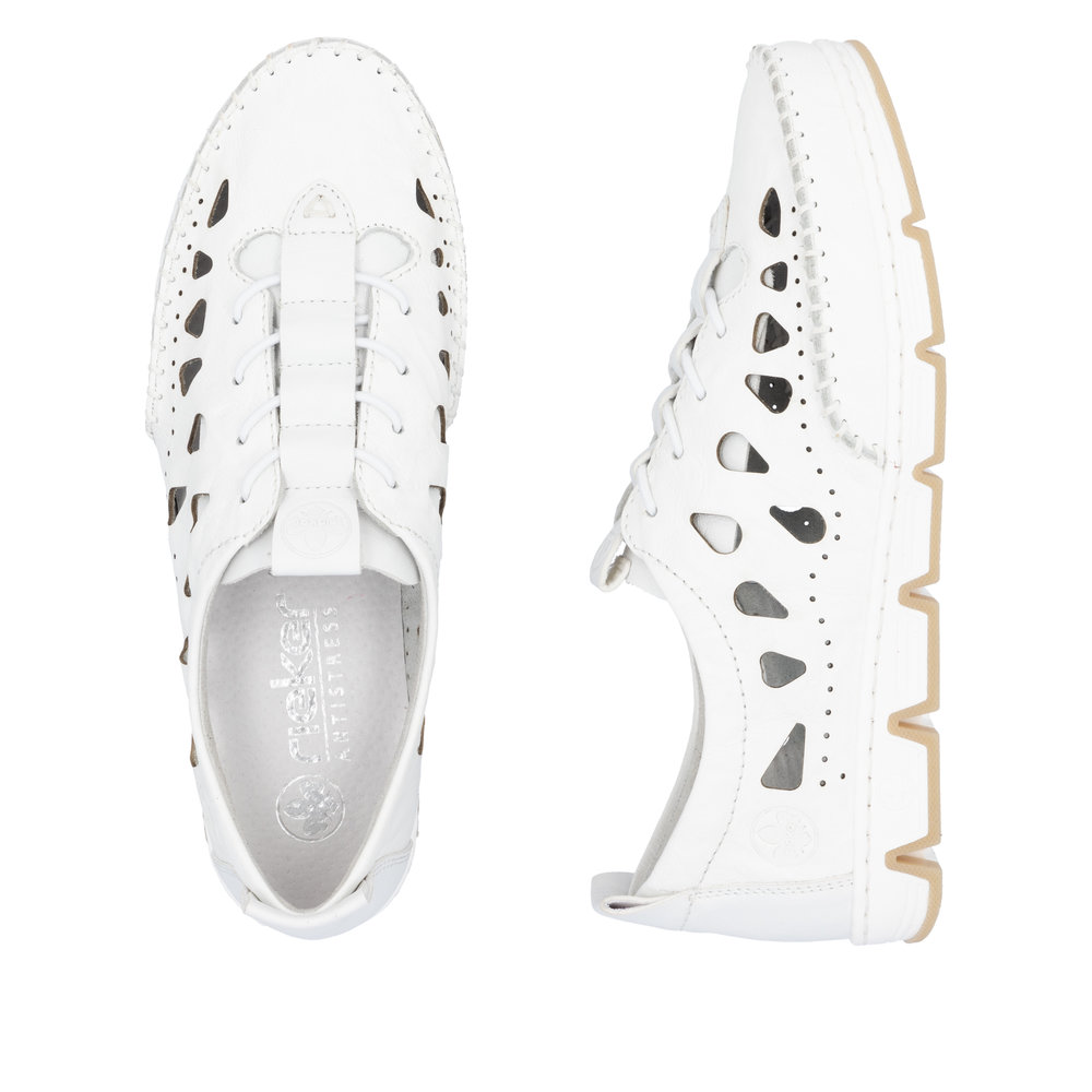 RIEKER Damen Slipper weiß 49956-80 luftig