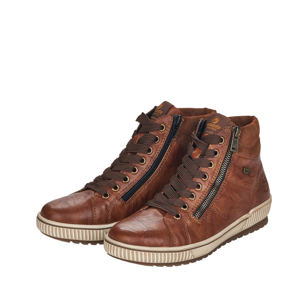REMONTE Damen Stiefelette cognac braun D0772-22 mit TEX REMONTE Damen Stiefelette cognac braun D0772-22 mit TEX