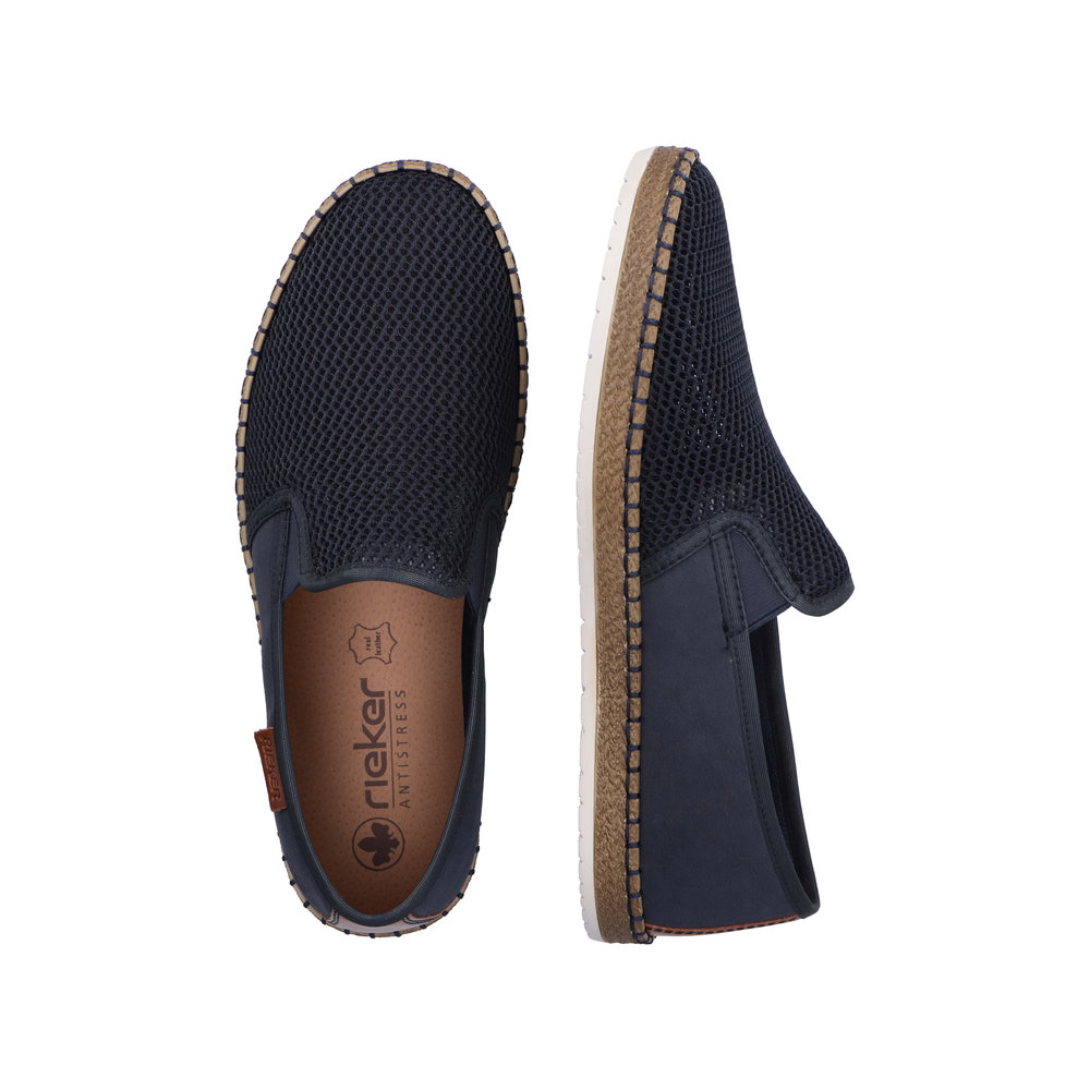 RIEKER Herren Slipper blau B5265-14 luftig