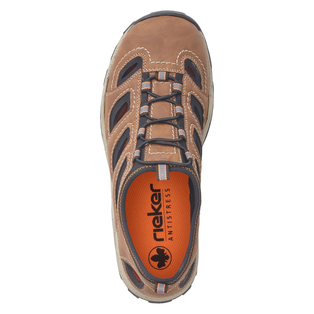 RIEKER Herren Sneaker Slipper braun 08065-25 mit Lochung
