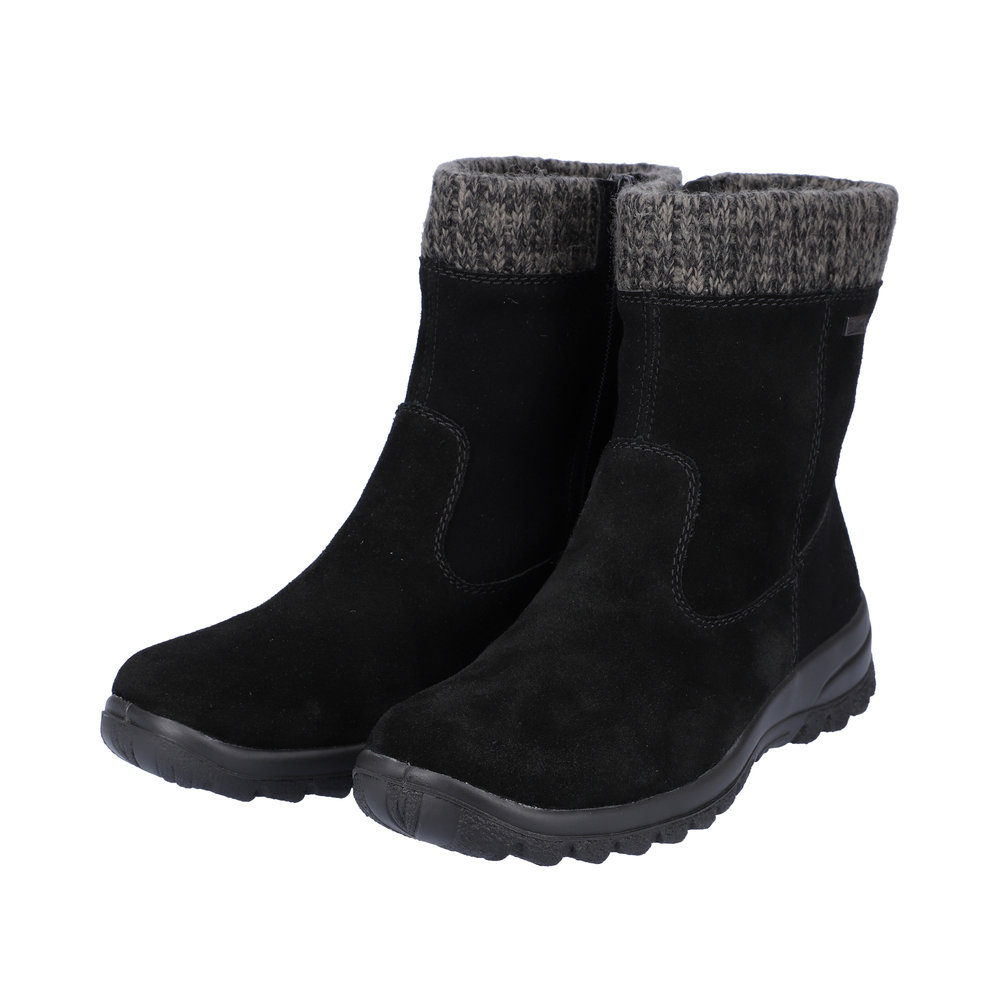 RIEKER Damen Stiefelette schwarz L7165-00 echt Leder