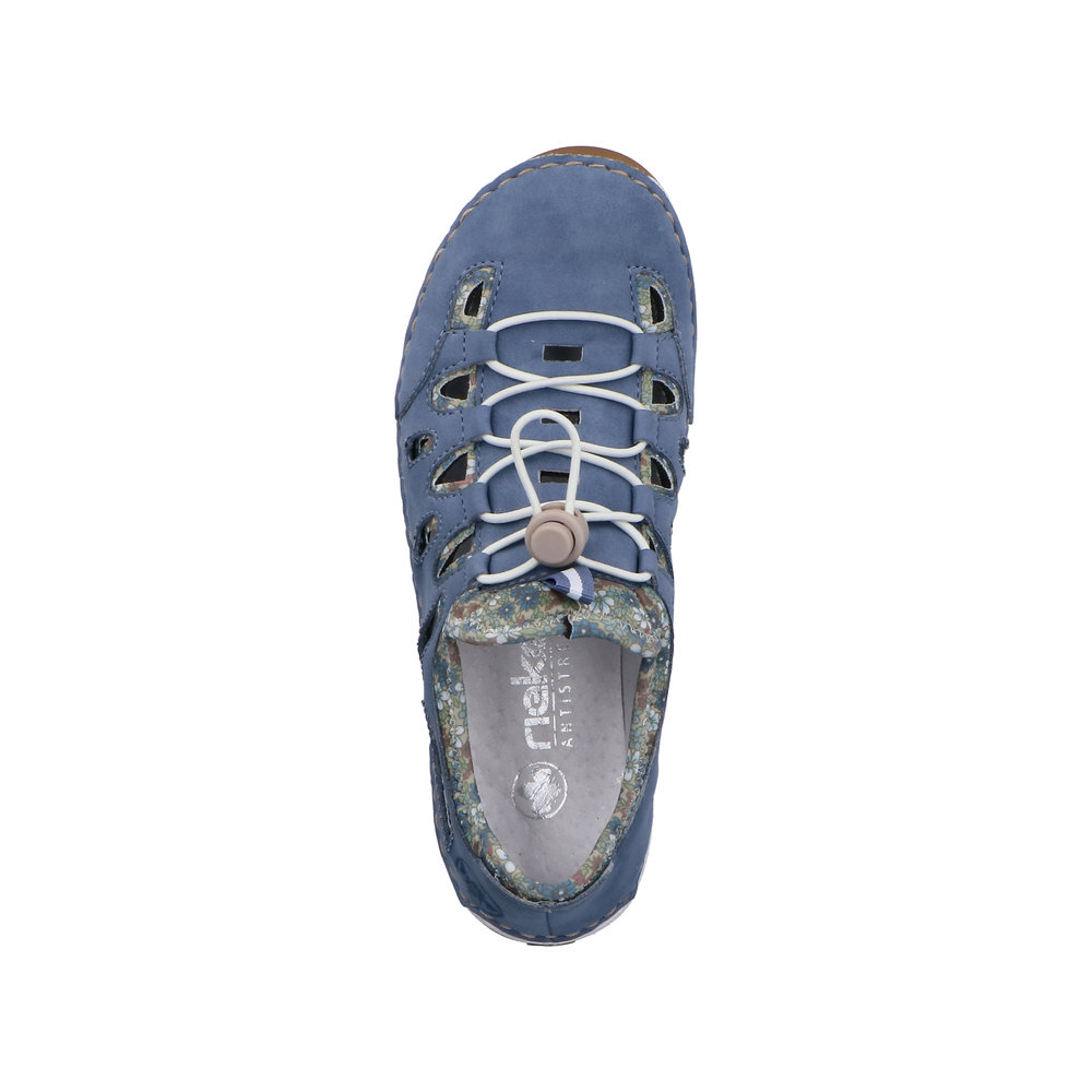 RIEKER Damen Sneaker Slipper blau 55956-10 luftig
