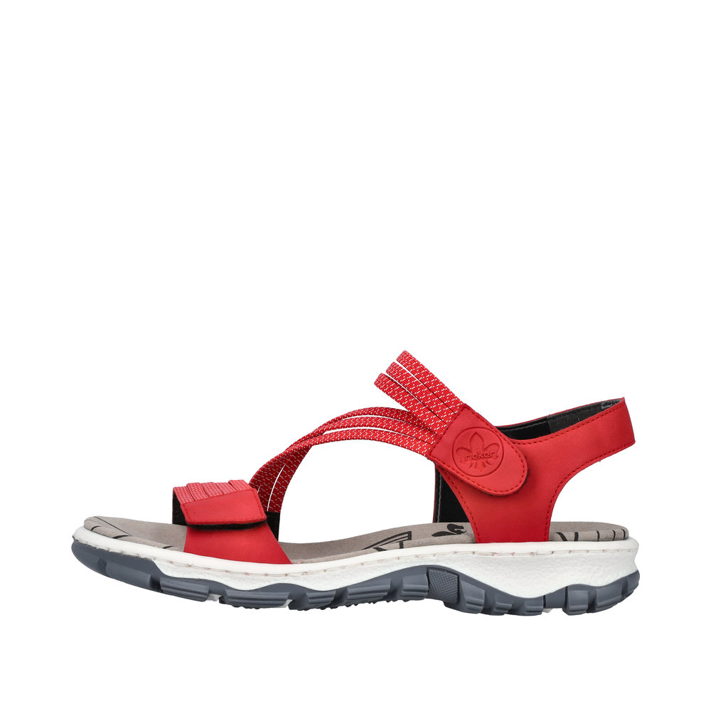 RIEKER Damen Sandalette Trekking rot 68871-33 Gummizug RIEKER Damen Sandalette Trekking rot 68871-33 Gummizug