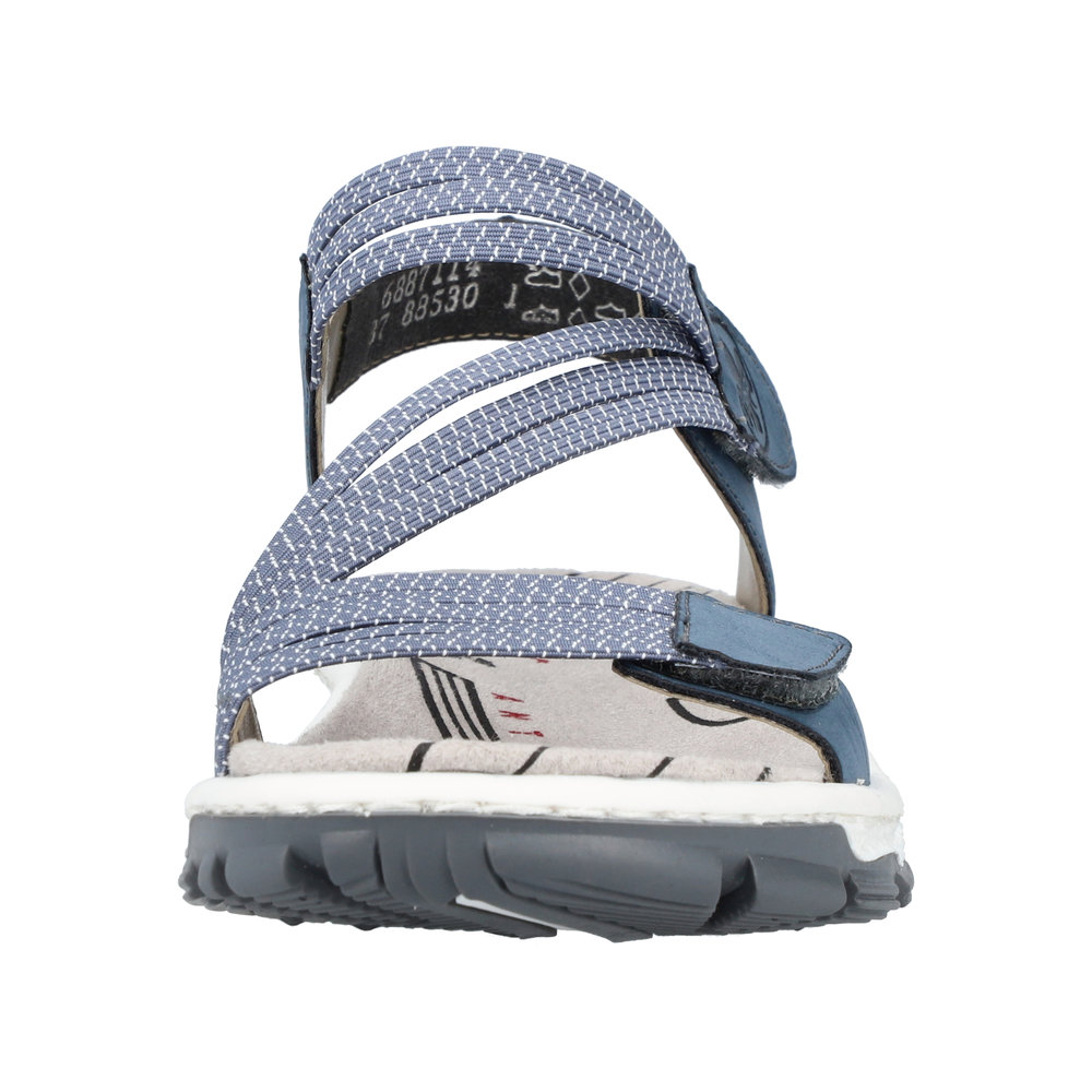 RIEKER Damen Sandalette Trekking blau 68871-14 Klettverschluss