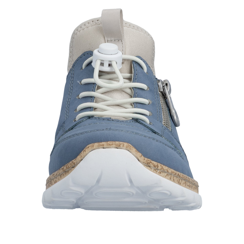 RIEKER Damen Sneaker Slipper blau N42G0-14 mit Gummizug