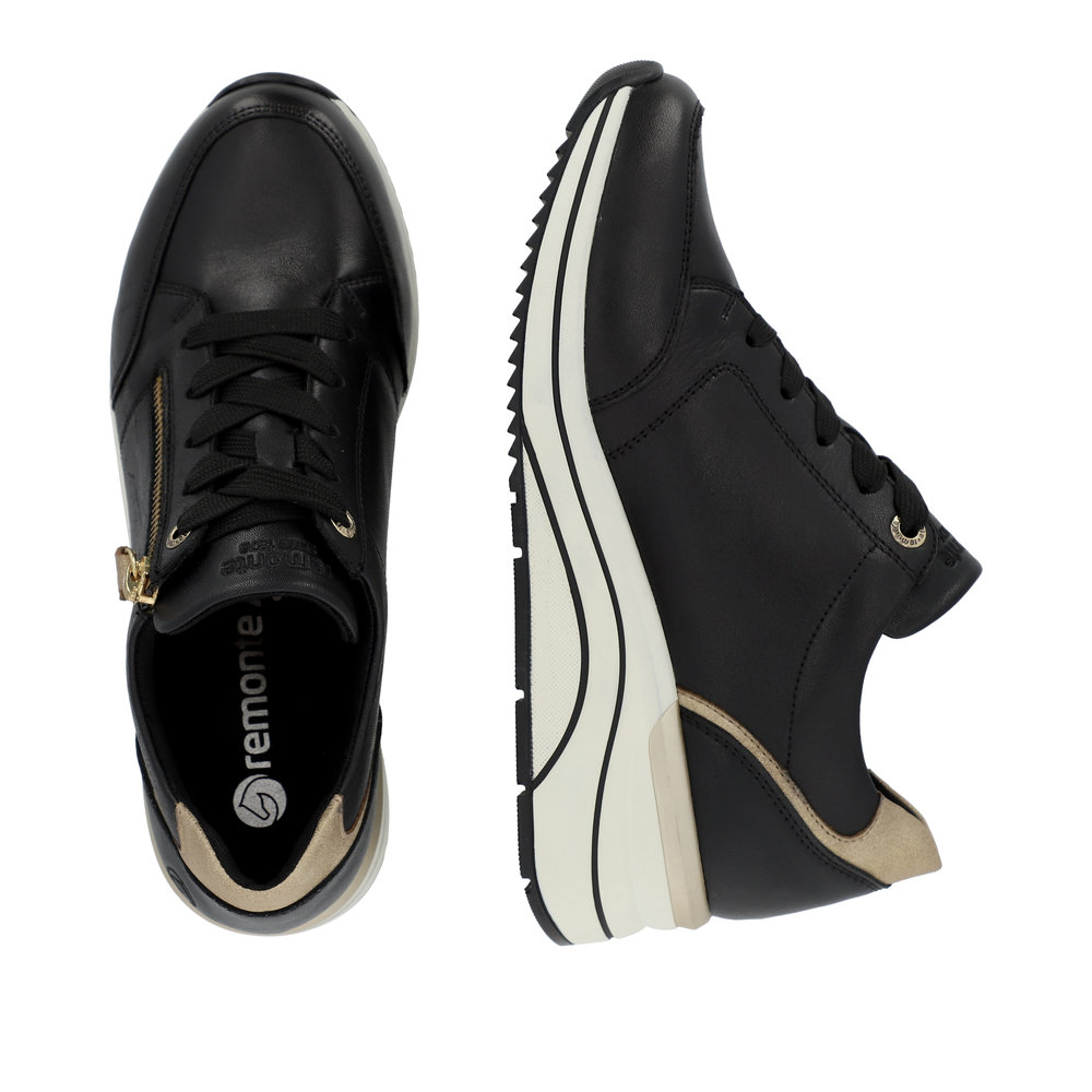 REMONTE Damen Sneaker schwarz D0T03-01 echt Leder