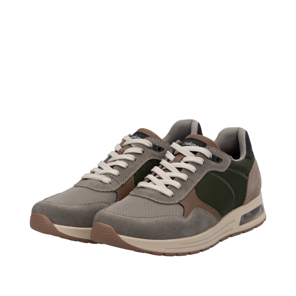 RIEKER Herren Sneaker beige grün B1000-60 lose Einlage