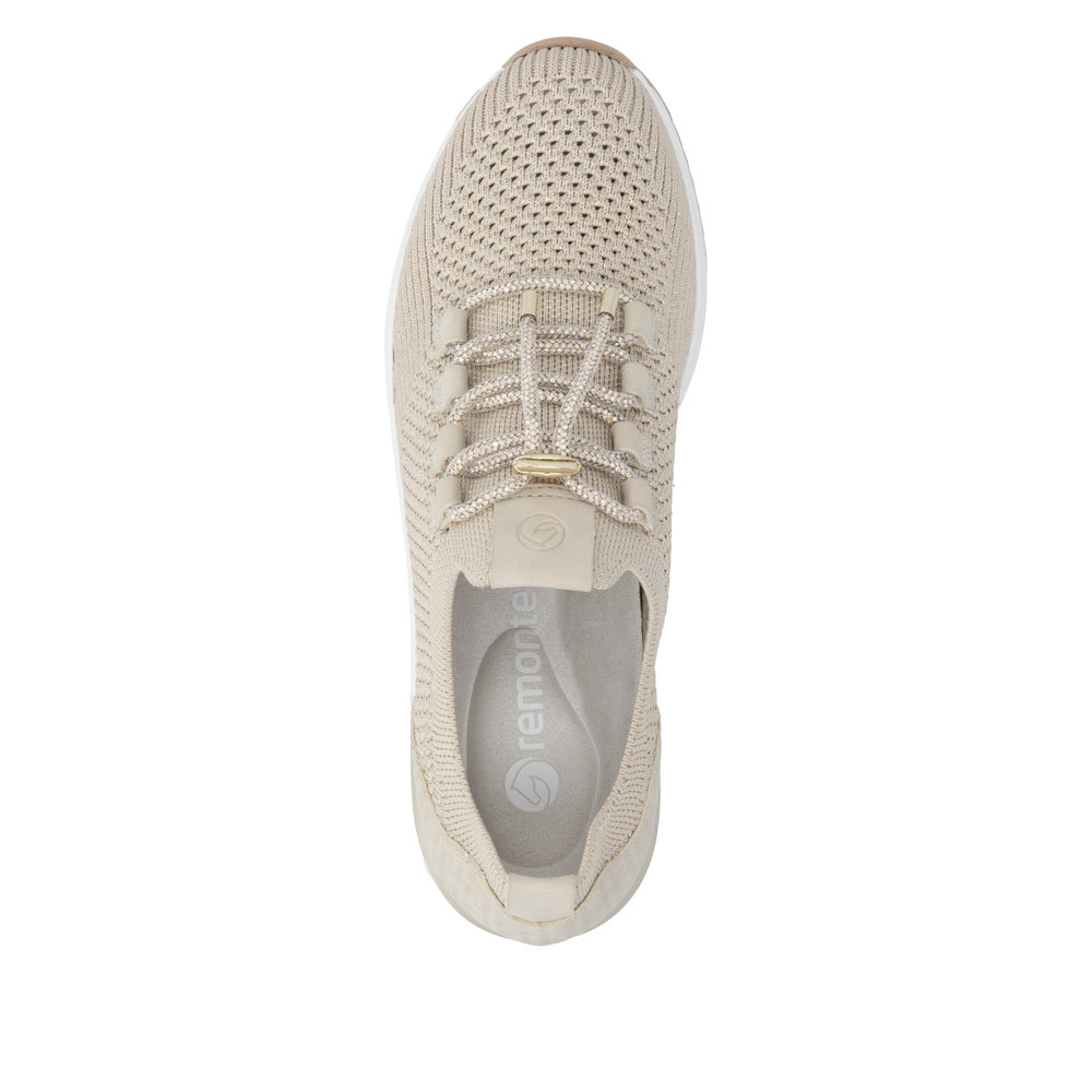 REMONTE Damen Sneaker beige D0T18-60 mit Glitzer
