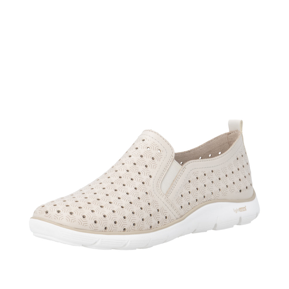 REMONTE Damen Slipper beige D3G04-60 echt Leder