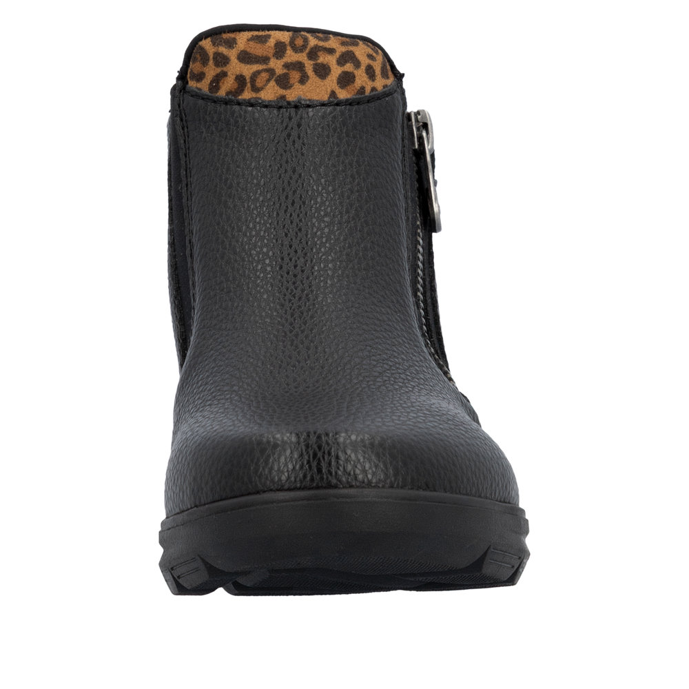 RIEKER Damen Stiefelette schwarz Z0059-00 mit Reißverschluss