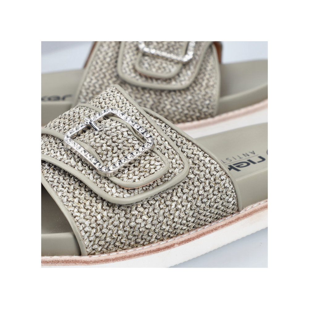 RIEKER Damen Pantolette olivgrün V9582-52