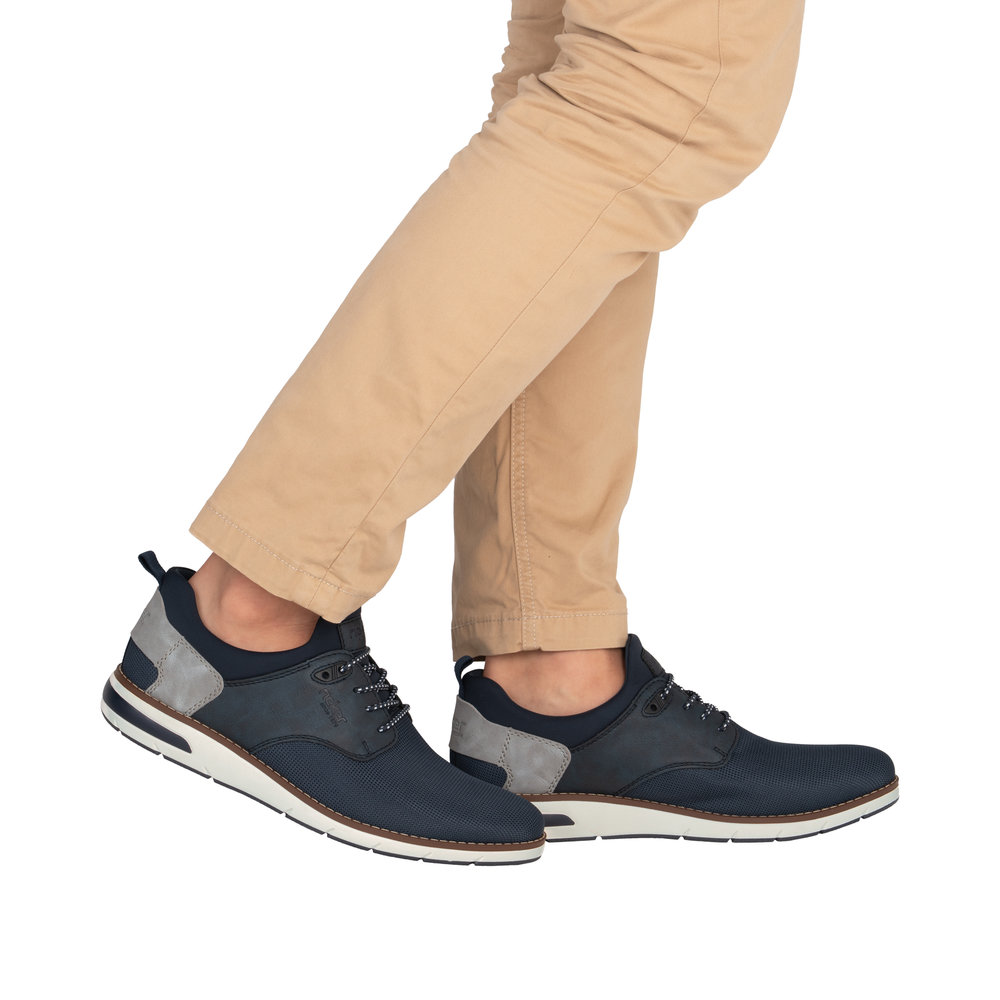 RIEKER Herren Halbschuh Slipper blau 11359-14 Gummizug