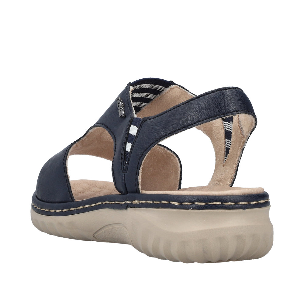 RIEKER Damen Sandale blau 60466-15 genopptes Fußbett