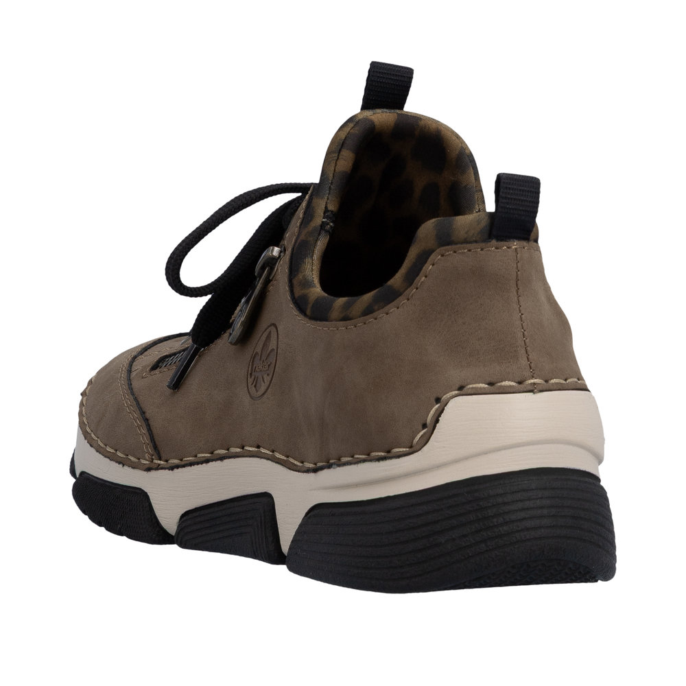 RIEKER Damen Sneaker Slipper braun Leoprint 45973-24