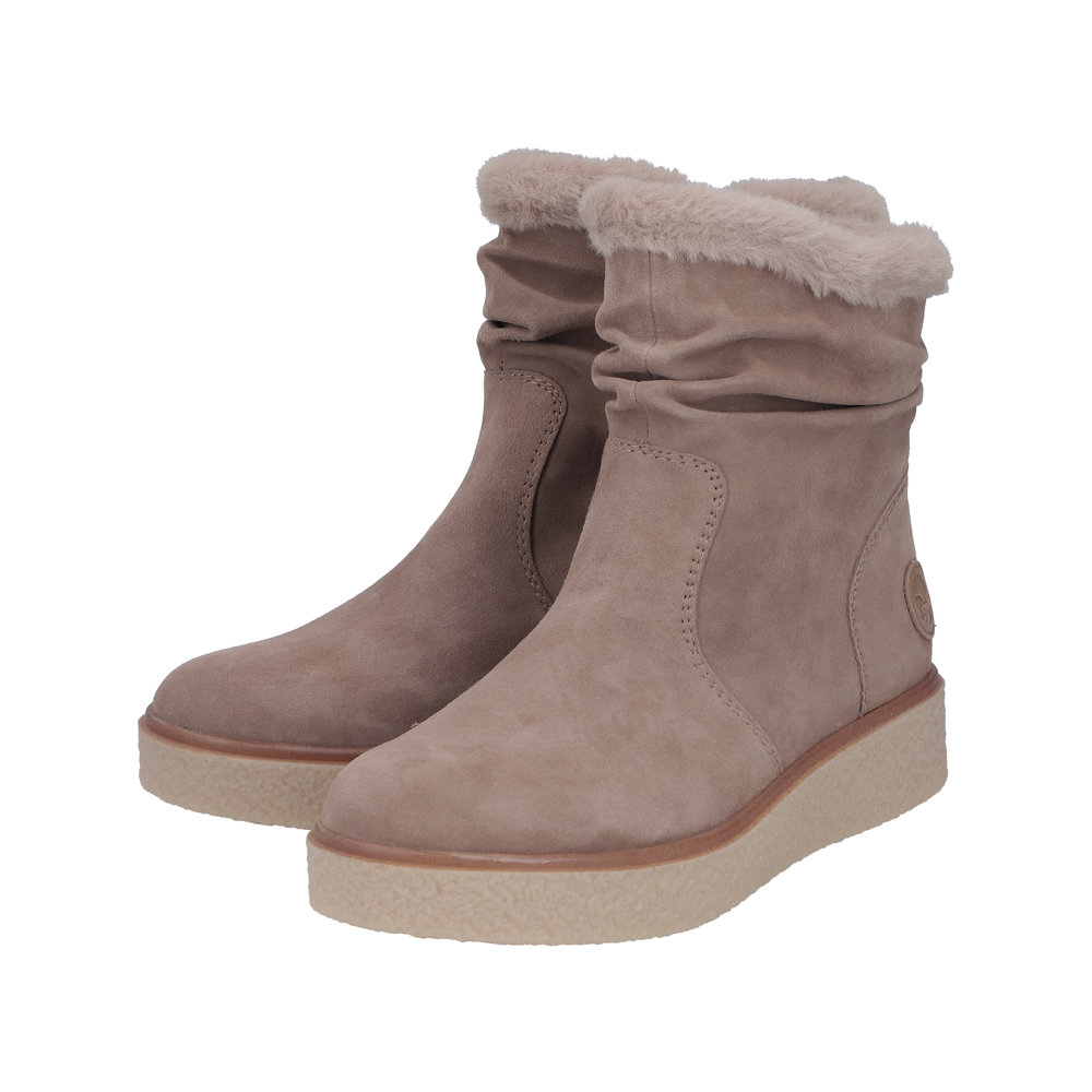 RIEKER Damen Stiefelette beige Y0070-24 echt Leder